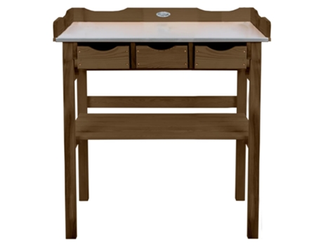 Mesa para macetas ESSCHERT DESIGN con cajones marrón