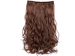 Vlrla-23.6in Light Brown Curly Cabelo Extension Com 6 Clips