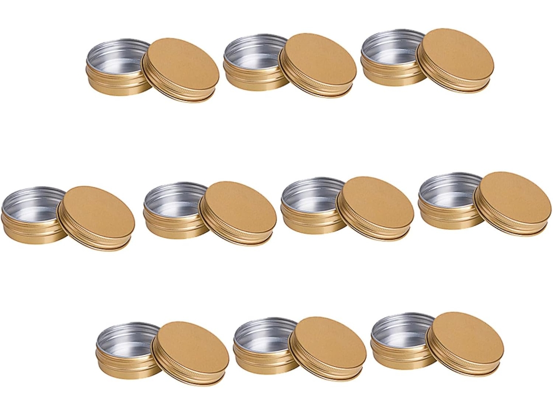 1 Juego De Cajas De Almacenamiento De Aluminio Dorado Para Cosméticos Y Artículos Pequeños.