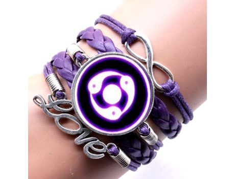 Naruto anime sharingan mata gelang mainan antik kristal kaca kulit gelang rinnegan cosplay mainan untuk hadiah anak-anak