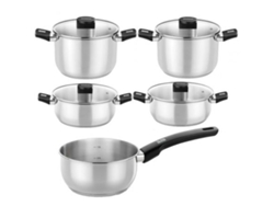 Pack Batería de Cocina Elite MONIX M240002/ Cazuela Ø14Cm/ Ollas Ø20 24Cm/ Cacerolas Ø20 24Cm/ Acero Inoxidable/ Apta para Inducción