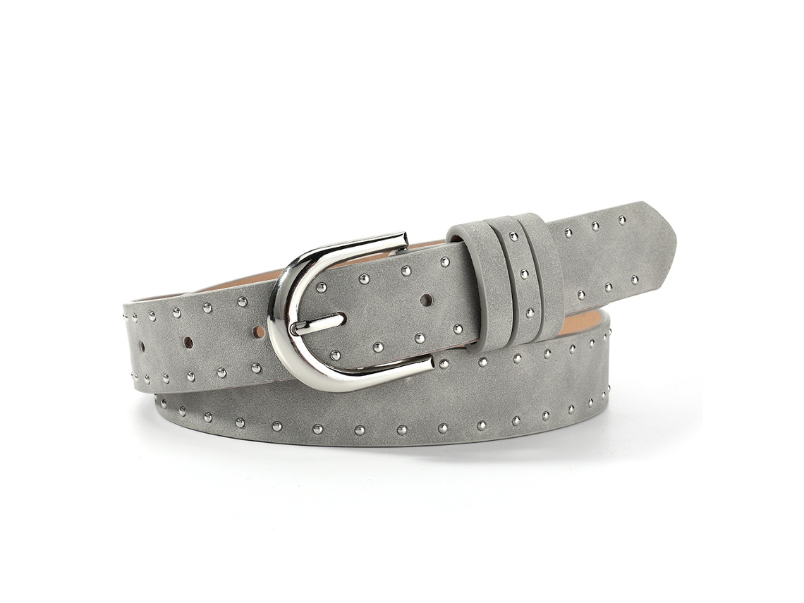 Cinturón Femenino Pu Tachuelas, Ajustable Vaqueros Look Retro, Regalo Con Estilo Para Fiestas O Día A Día