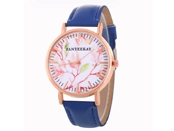 Reloj De Pulsera De Cuarzo Para Mujer Con Correa De Pu Azul - Zhoulianfa