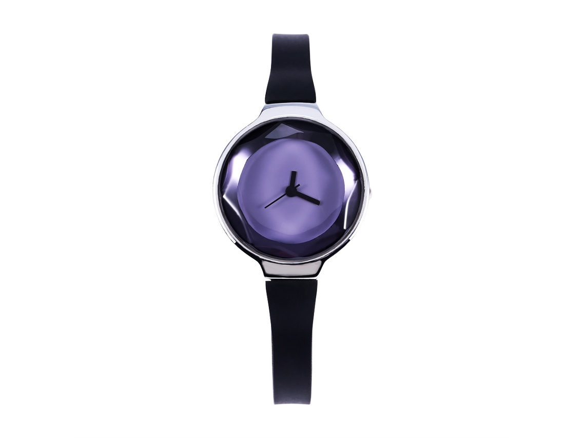 Reloj De Pulsera Analógico Redondo De Cuarzo Con Correa De Silicona (negro)