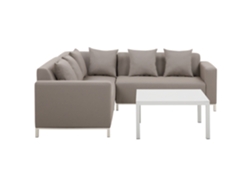 Conjunto de muebles de jardín modular gris/beige derecho BELIANI Belize