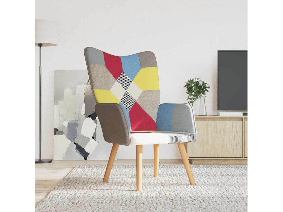 Sillón reclinable de tela patchwork HARLANV1