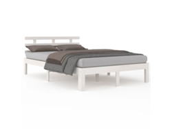 Maison Exclusive - Estructura De Cama Sin Colchón Madera Maciza Blanco 140x200 Cm