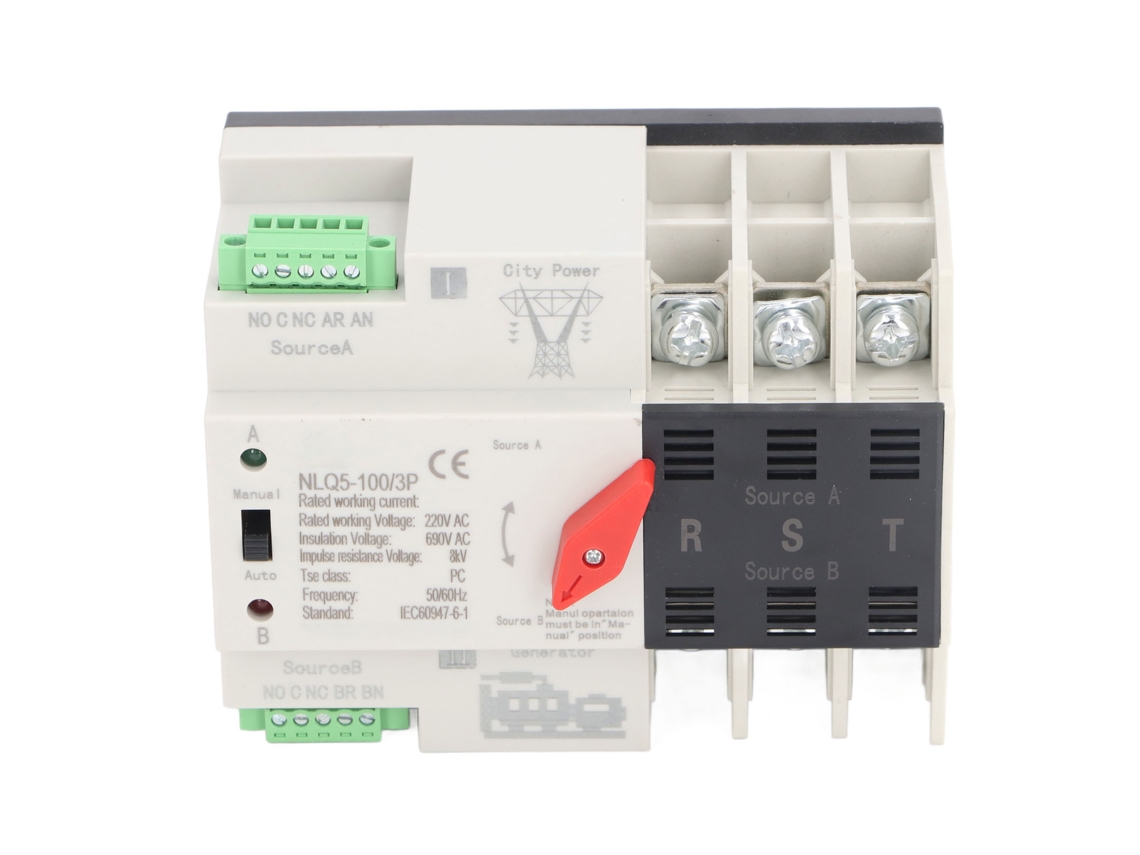 Veloriskku-interruptor De Transferência Automática Dual 3p 63a Ac220v Rail Tempo Milissegundos