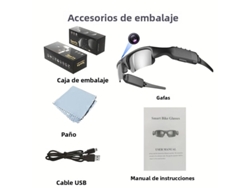 Gafas con cámara wifi HD de 1080p, lentes polarizadas y doble estabilización de imagen. Mdug (sin tarjeta SIM).