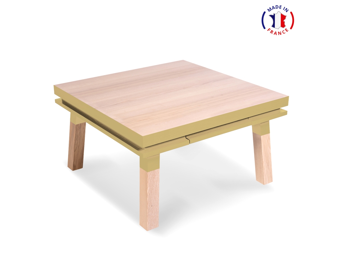 Mesa Cuadrada de Centro MON PETIT MEUBLE FRANÇAIS (Rojo de Pluduno - Madera - 80 x 45 x 80 cm)