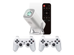 Proyector Klack S40 Max 4K HD 1080p con gran angular de hasta 150° y Bluetooth Android 11, 2 controladores de juegos inalámbricos