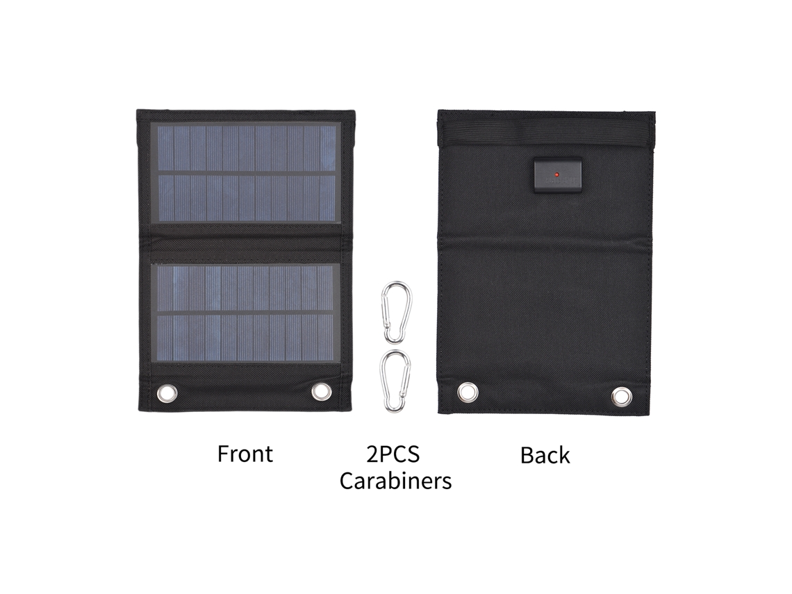 Cargador Solar Portátil Plegable De 4 W Con Puerto Usb Y Ganchos Para Teléfono Móvil, Tableta Y Camping.