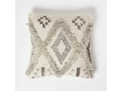 Homescapes Alta Handwoven Tufted Beige Kilim Cushion 45x45 Cm