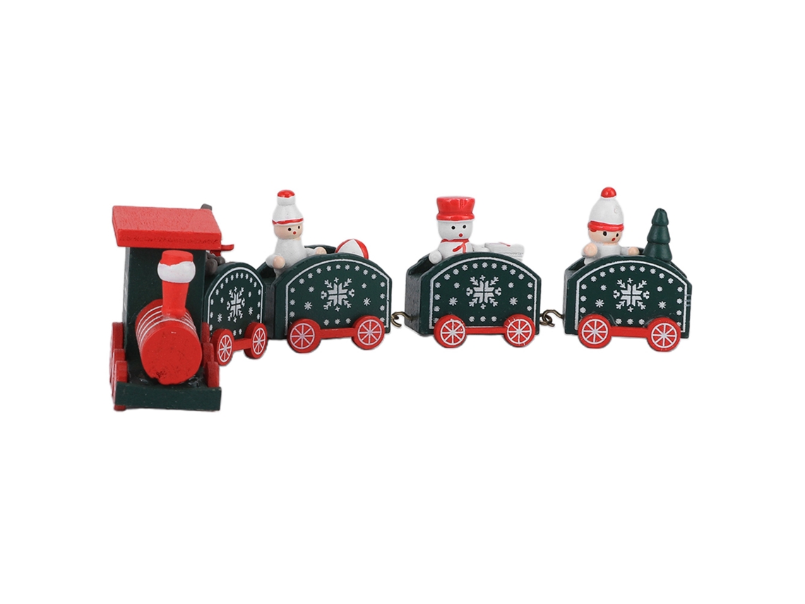 Juguete Tren De Santa De Madera Mini Tren De Navidad Regalo Para Niños Decoración Infantil Verde