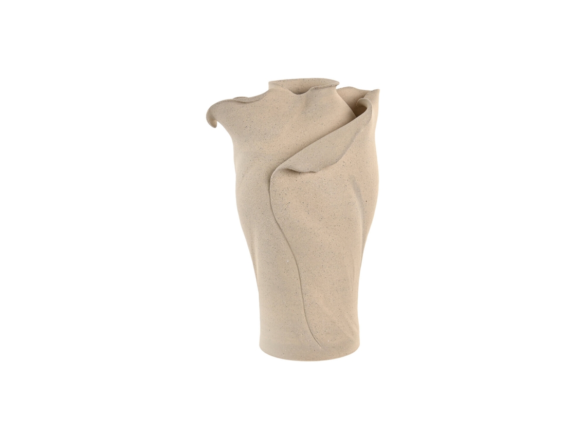 Jarron Ceramica Organico Artesanal Blanco 24x24x37cm