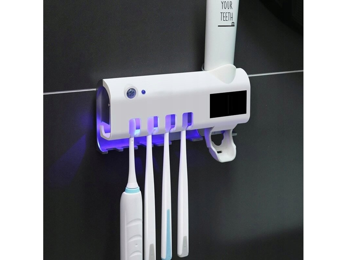 Soporte Para Cepillos De Dientes Con Esterilizador Uv Y Dispensador De Pasta Dental.
