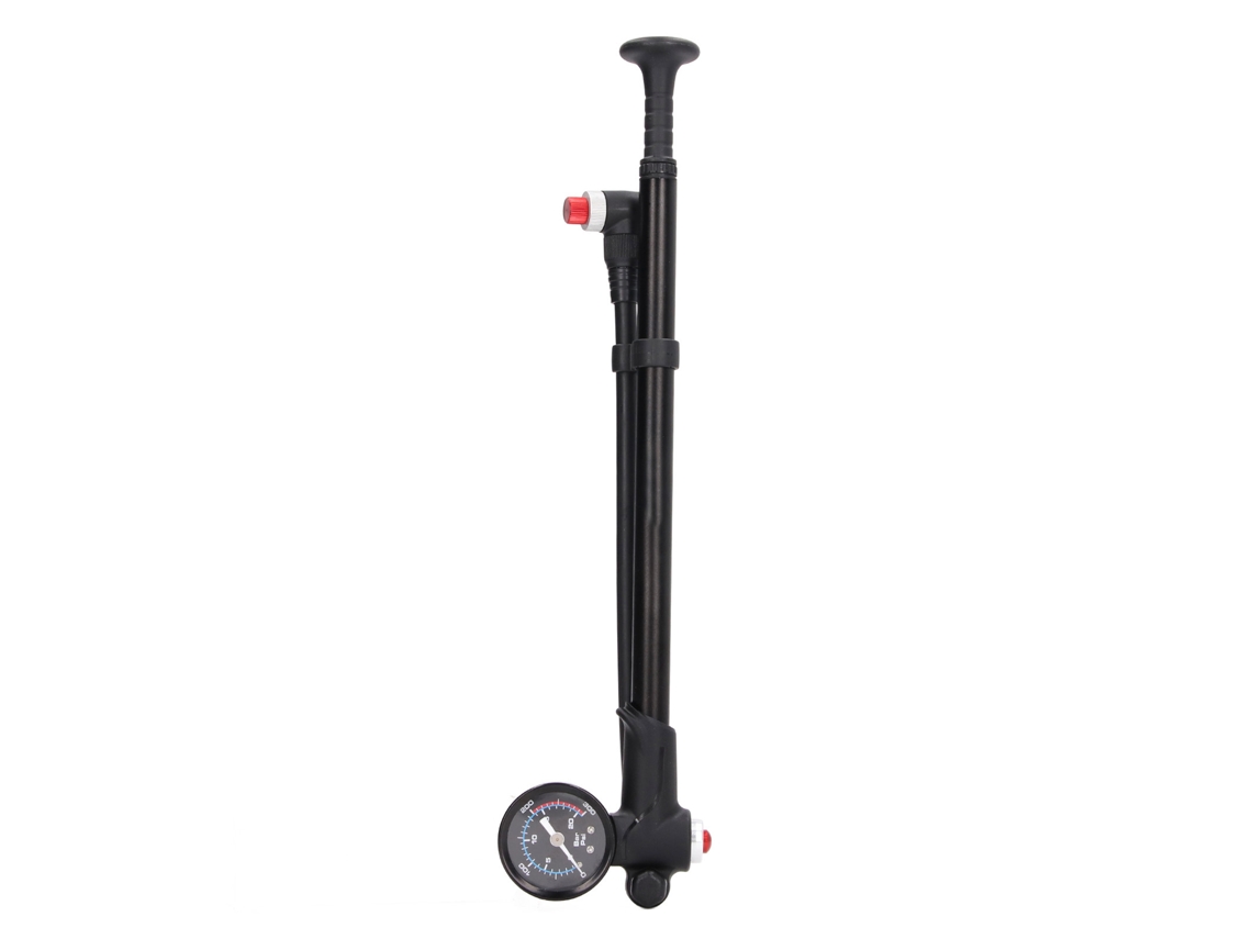 Bomba De Aire Para Bicicleta De Aluminio De 300 Psi Con Mango Cómodo Y Manómetro - Accesorio Para Bicicleta