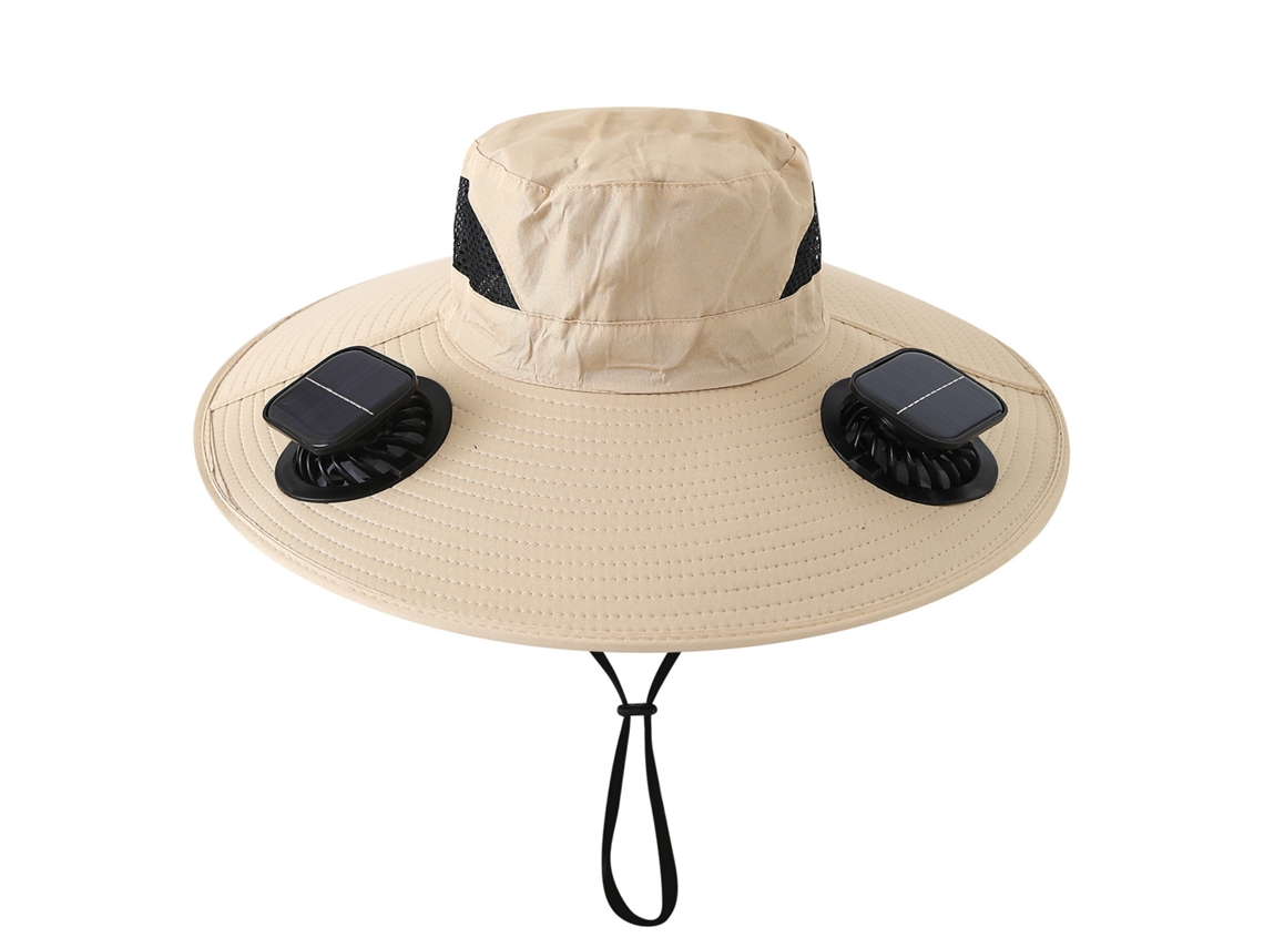 (caqui Cuadrado) Sombrero Con Ventilador Solar, Recargable, Parasol Para Pesca Al Aire Libre Y Protección Solar