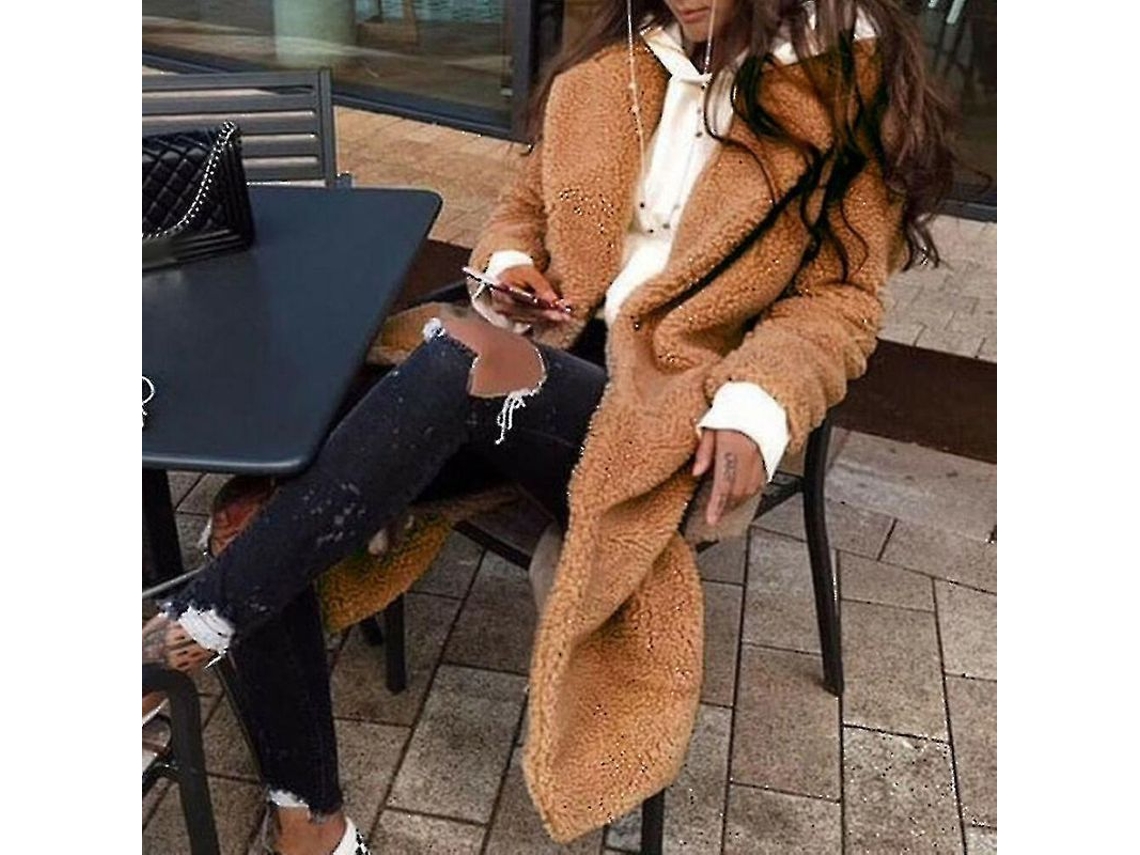 2026-chaqueta Larga Fluffy De Invierno Para Mujer