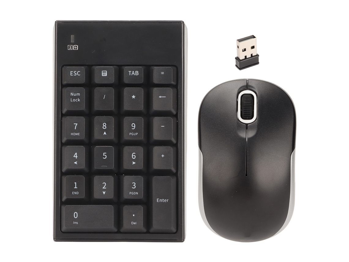 Combo Inalámbrico De Ratón Y Teclado Numérico De 2,4 Ghz, 22 Teclas, 1200 Dpi, Usb, Para Bancos, Escuelas Y Empresas.