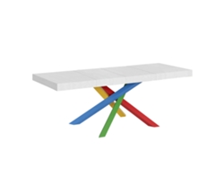 Mesa extensible 90x180/284 cm Volantis Premium Fresno Blanco estructura multicolor 4/B ITAMOBY