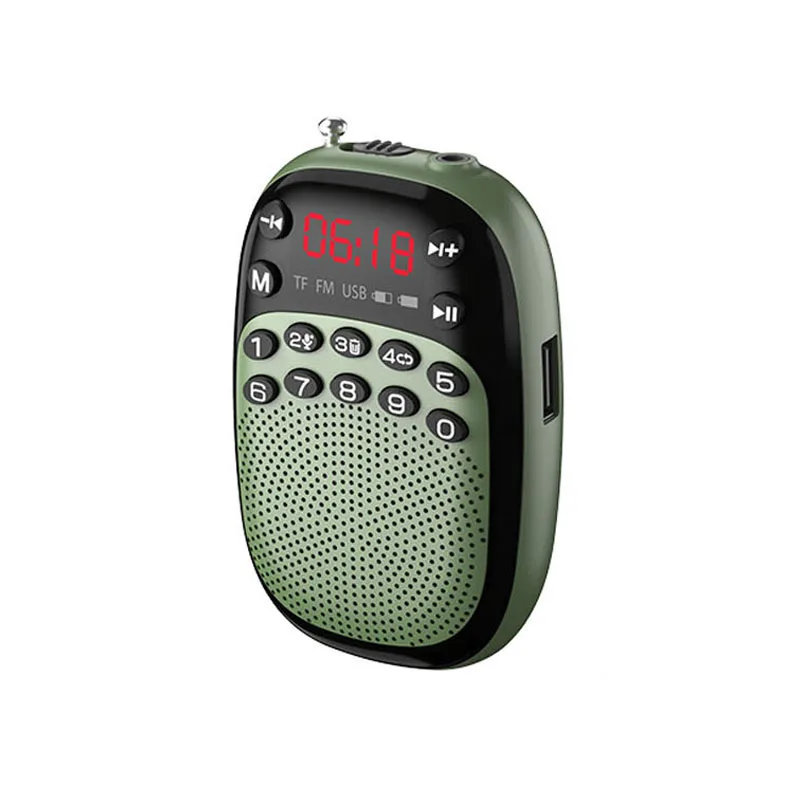 Mini Radio Fm/dsp (verde) - Recargable - Altavoz Bluetooth Inalámbrico Integrado - Grabación - Tarjeta Tf