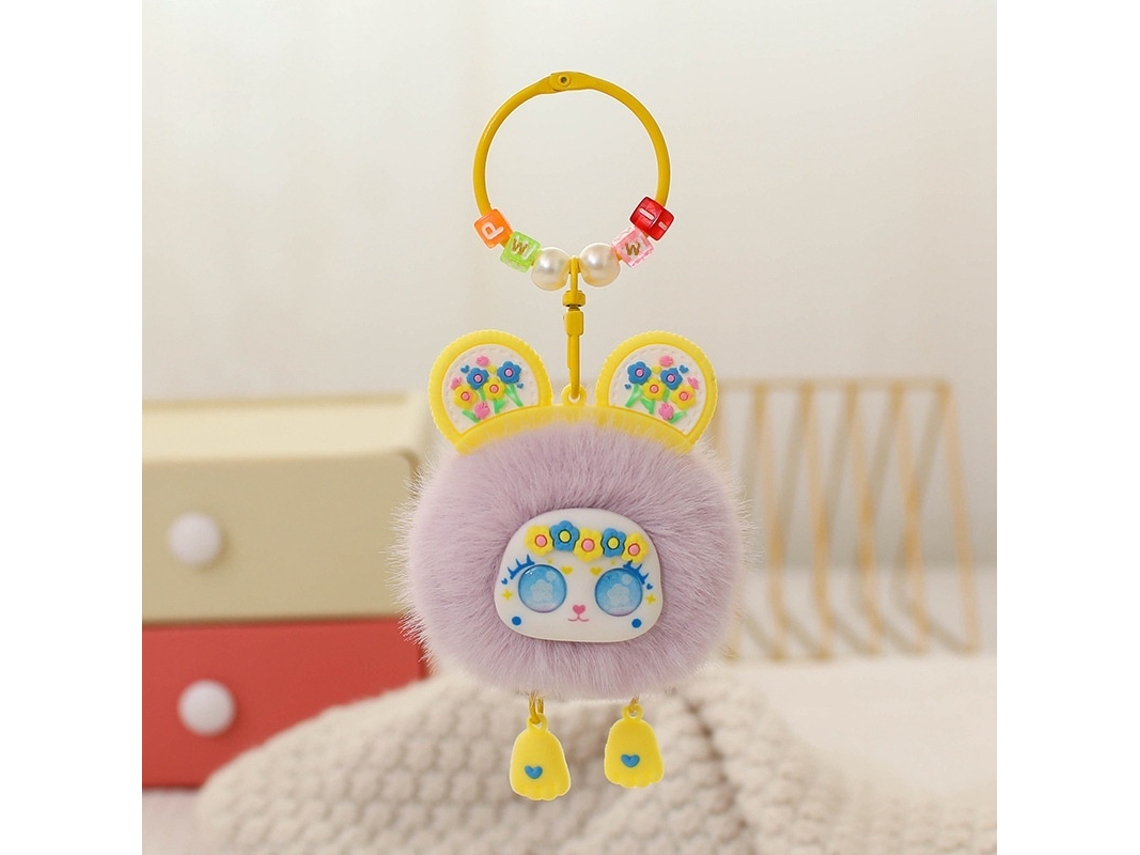 Llavero colgante de peluche de elfo chino para niñas, verde grisáceo CHABERLU
