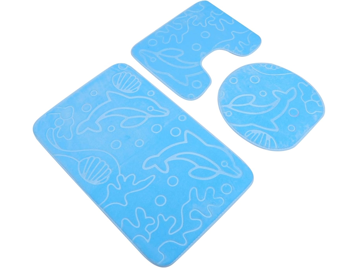 Juego de 3 alfombrillas de baño antideslizantes
