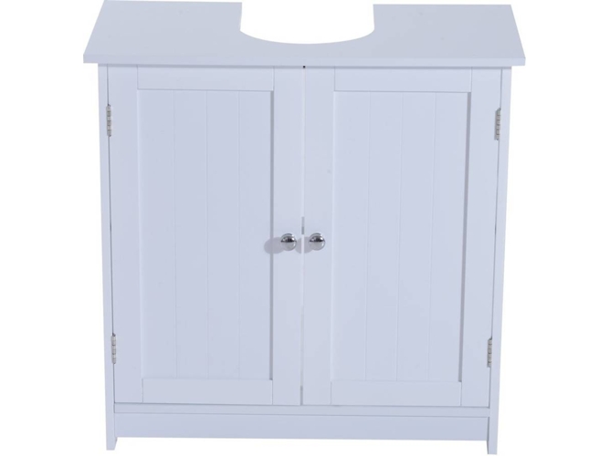 Armario Para Debajo del lavabo homcom blanco 60x30x60 cm o fregadero tipo gabinete almacenaje madera 60x30x60cm 834079