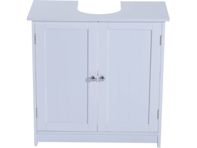 Armario Para Debajo del lavabo homcom blanco 60x30x60 cm o fregadero tipo gabinete almacenaje madera 60x30x60cm 834079