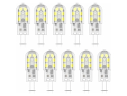 (10) Bombillas LED G4-2w, luz blanca fría 6000k, 200lm, AC/DC 12V