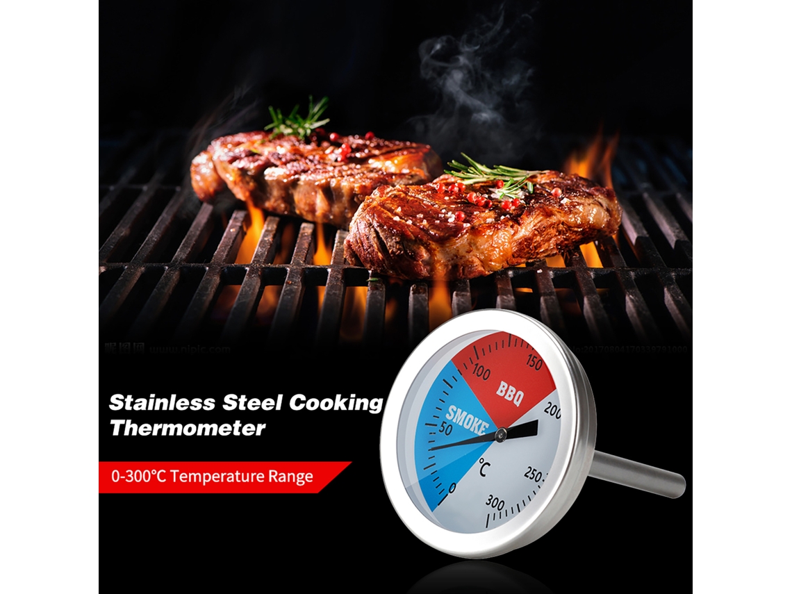Termómetro De Cocina De Acero Inoxidable 304 Con Manómetro De 0 A 300 °c Para Barbacoa, Parrilla Y Horno.