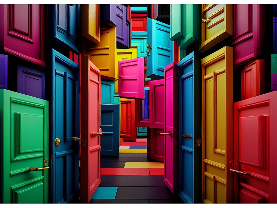 Rompecabezas Para Adultos De 1000 Piezas - Puerta Extraña - Rompecabezas Educativo De Puerta Extraña (rojo)