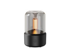 Difusor de aceites esenciales para aromaterapia con llama de vela Mdug (negro, USB)