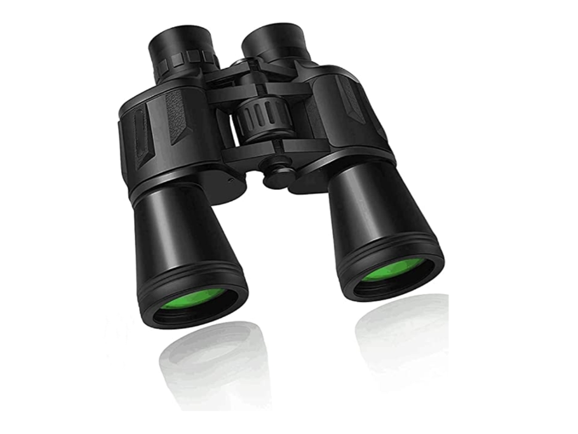 Binoculares para adultos 20x50, para observación de aves, viajes, caza, conciertos, deportes, prisma Bak4, lente FMC con correa y bolsa de transporte Yizhood (negros)