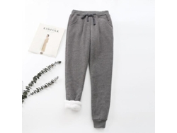 Pantalones deportivos Rebe para mujer con forro polar, ideales para el invierno, talla 3XL, gris oscuro.
