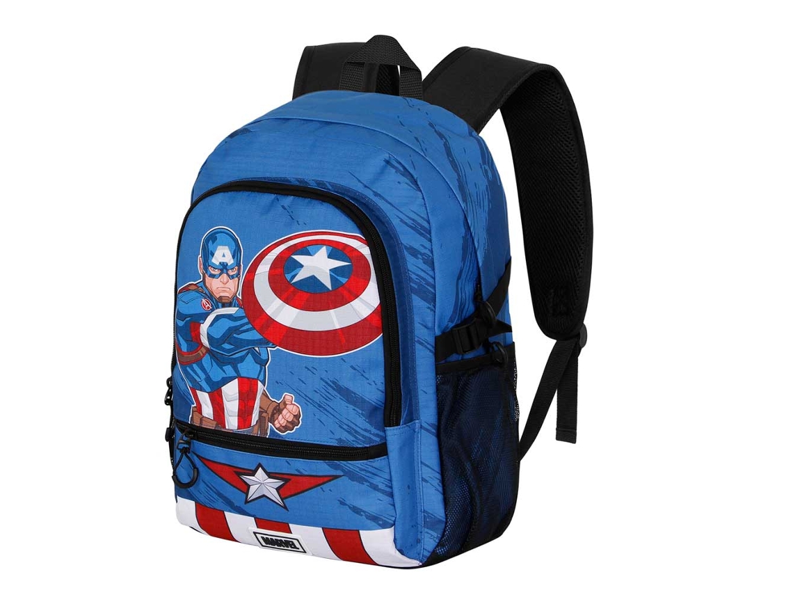 Marvel Capitán América Gears Mochila Fight FAN 2.2, Azul KARACTERMANIA