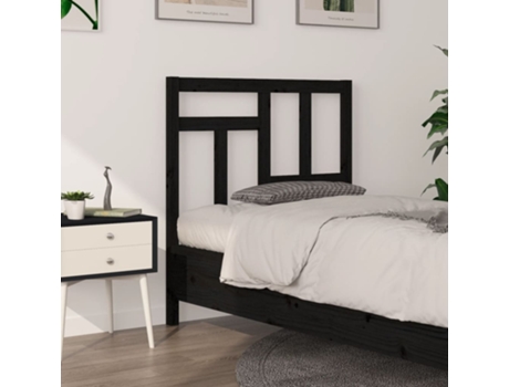 MAISON EXCLUSIVE - Cabecero de cama madera maciza de pino negro 95,5x4x100 cm