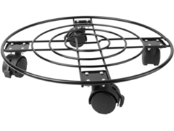 Soporte Móvil Redondo De Hierro Inoomp De 33 Cm Con Ruedas Con Bloqueo, Soporte Para Macetas, Maceta Con Ruedas Para