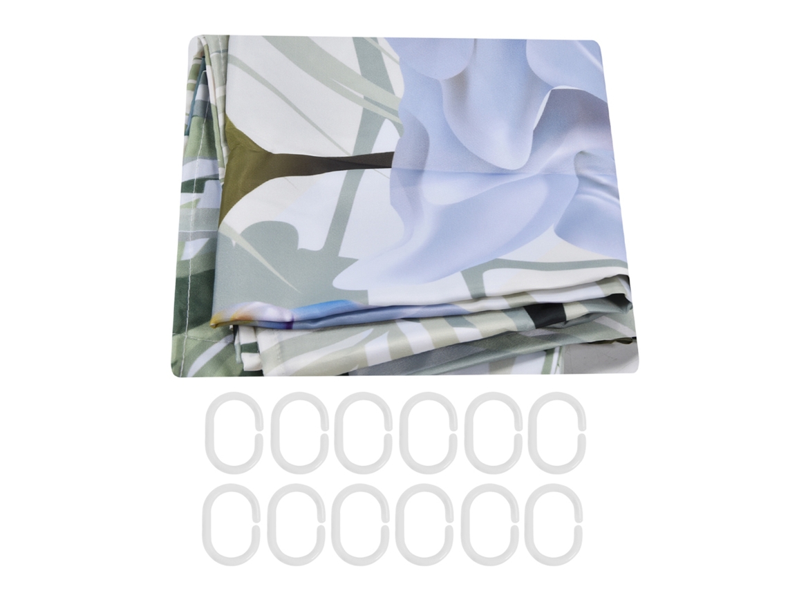 Cortina de ducha (estampado floral, impermeable)