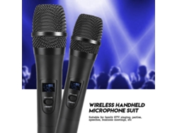 Micrófono Inalámbrico Universal De Mano Vhf Con Receptor Para Karaoke/reuniones De Negocios - Negro