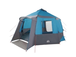 Tienda de campaña tipo cabaña para 12 personas, azul y gris, 405 x 405 x 273 cm