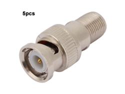 2026as-5 Piezas Adaptador BNC macho a F hembra Conector coaxial RF para conexión de cámara CCTV