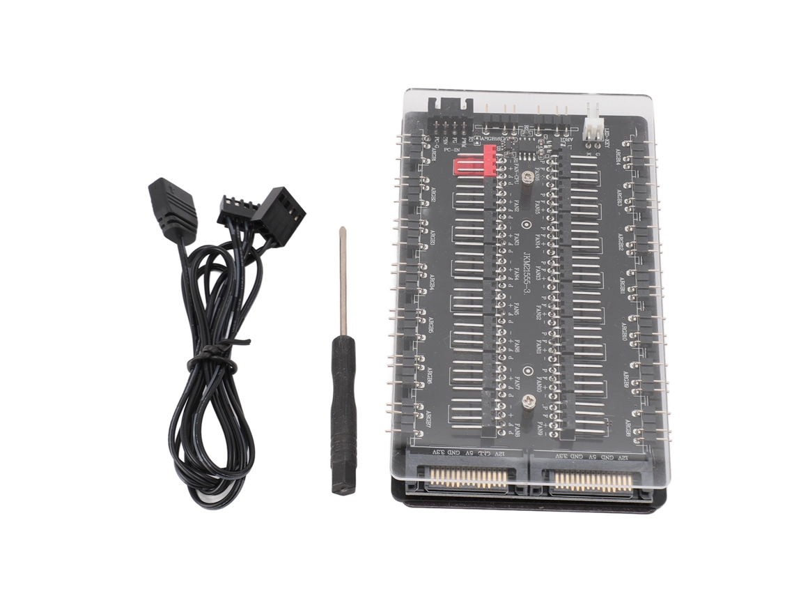 Concentrador De Ventiladores Pwm Argb 16 Vías 2 En 1 Con Interfaz Sata Magnética, Ventiladores De Caja De 4 Pines Y 3 Pines