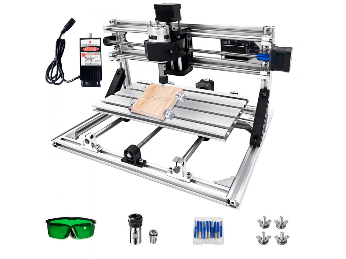 Máquina de grabado CNC 3018 Pro con láser de 500 mW y controlador Grbl Tekmaquinas