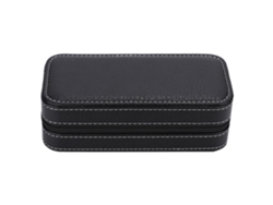 Caja De Almacenamiento Portátil Para Relojes Con Cremallera Y Dos Compartimentos, Fabricada En Piel Sintética Y Felpa.