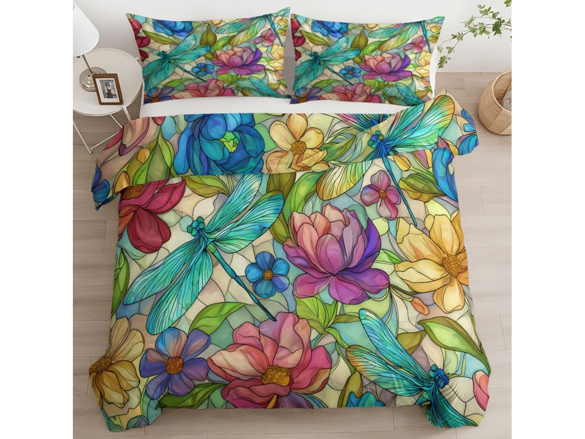 Juego Ropa Cama Funda Nórdica Diseño Microfibra Funda Juego Almohada 90x190 Cm 90 X 190 65