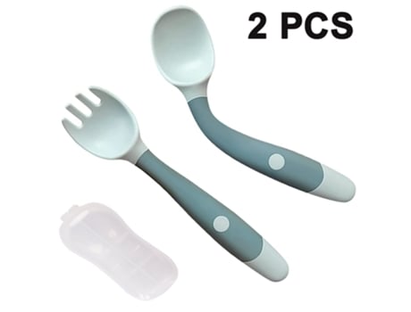 Utensilios para bebés, cucharas y tenedores, juego de vajilla con cuchara y tenedor para entrenamiento de alimentación para niños pequeños, color a...