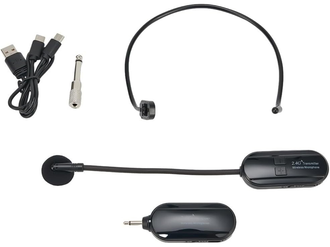 Micrófono Con Cable De 2,4 Ghz, Transmisión De 50 M, Condensador Con Cancelación De Ruido.