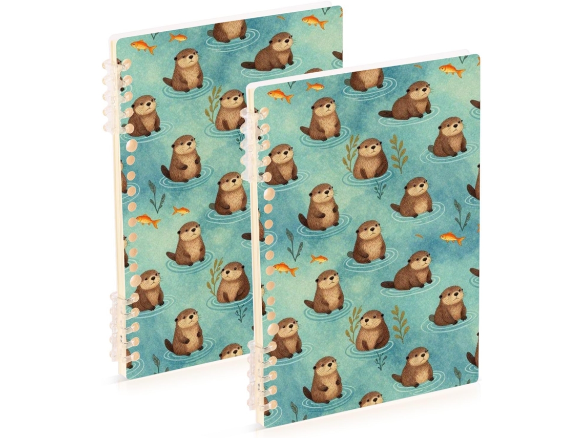 Besportble Juego De Nutria Marina Nadando En Azul Turquesa Y Polipropileno 21,1 X 14,5 Cm